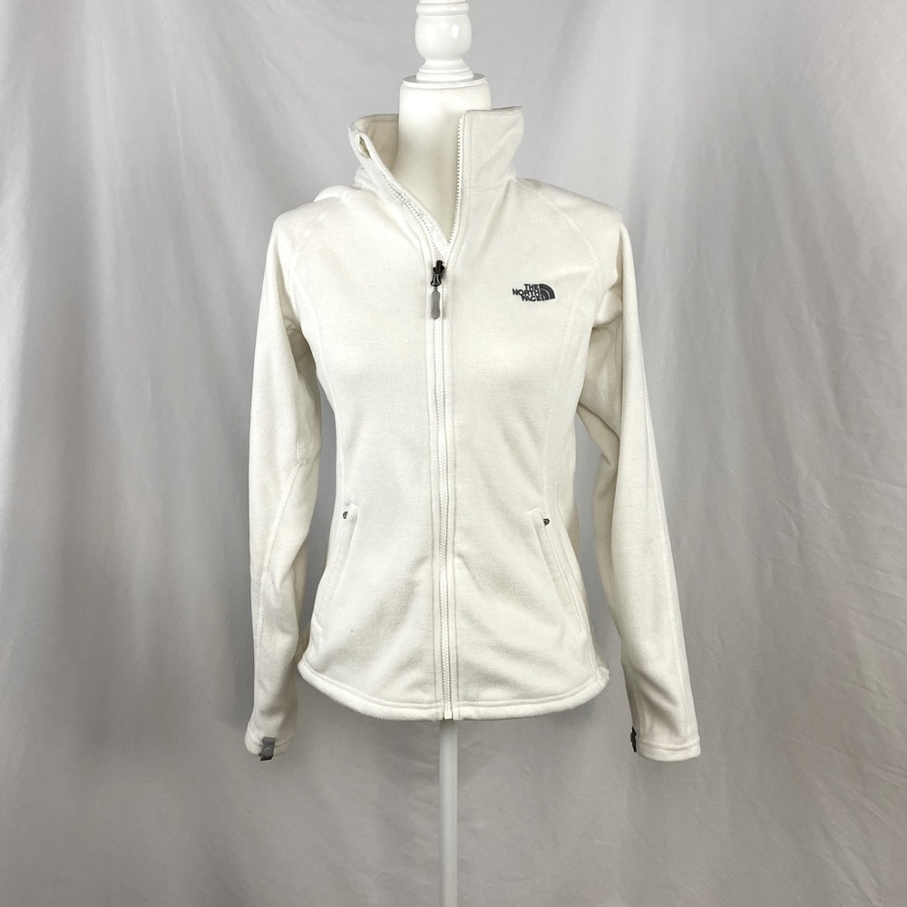North Face white, M, fleece full zip